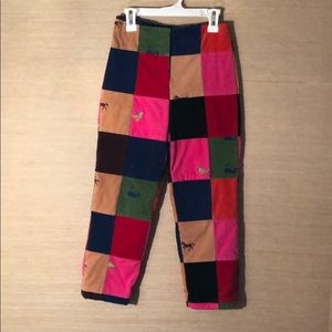 Vintage Lilly Pulitzer Corduroy Patchwork  Critter Pants